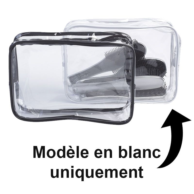 Trousse transparente bord blanc